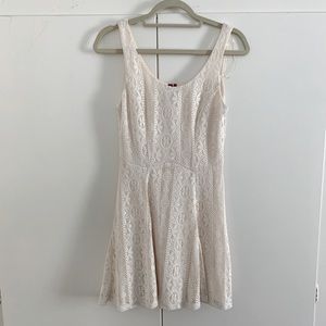 Cream Red Camel Fit and Flare Dress